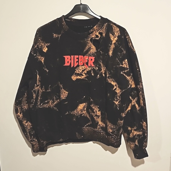 Justin Bieber H & M Purpose Tour bleachy graphic sweatshirt see photos large - Picture 1 of 10